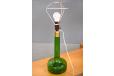 Midcentury swedish design glass table lamp with pleated shade