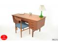 1960s teak desk with rear storage | 7 drawers