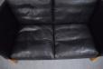 Vintage black leather 2 seat box sofa by Stouby - view 9