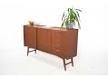 Danish design teak sideboard with 5 drawers & sliding doors. SOLD