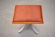 Vintage teak and leather stool with adjustable base - view 4