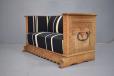 Antique oak trunk with carved side panels