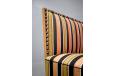 antique oak trunk sofa with iron handles and striped upholstery for sale