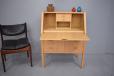 Vintage ladies writing desk in light oak made in denmark early 1970s