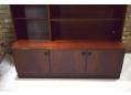 3 door base cabinet with tall rosewood top unit with lots of storage.