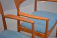 Korup Stolefabrik carver chair with blue woven upholstery