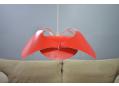 Flower pendant light in red plastic made by Hoyrup Light in Denmark.