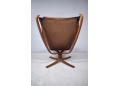 Scandinavian cognac leather armchair designed by Ingmar Relling in Norway