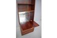locking drop-front drinks cabinet with light and mirror back - Light is automatic on-off