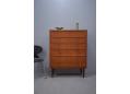 Vintage Danish 6 drawer teak chest with lip handles. SOLD