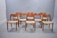 Set of 8 model 71 dining chairs in teak designed 1951 by Niels Moller
