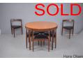 Hans Olsen teak dining table & 6 chairs | Frem Rojle