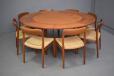 Round teak Lotus table produced by Dyrlund 1960s