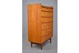Midcentury danish design teak chest of drawers with raised lip for sale