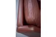 Red italian leather upholstered armchair on oak legs | Borge Mogensen Design