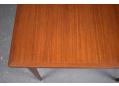 Midcentury Danish design dining table with tapering legs and square top
