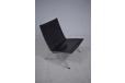 Black leather PK22 chair produced by E Kold Christiensen