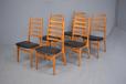 Set of 6 high-back dining chairs in teak | Reupholstery Project - view 2
