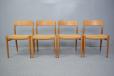 Niels O Moller design model 75 dining chairs in oak and papercord