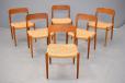Vintage danish teak dining chais by Niels Moller 1954