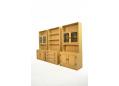 Midcentury oak wall unit with bookcase top & 3 drawer storage.