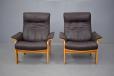 Danish design vintage buffalo leather armchair with beech frame for sale
