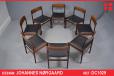 Johannes Norgaard design set of 8 vintage rosewood dining chairs - view 1