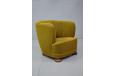 Danish club armchair with oak bulb feet for sale
