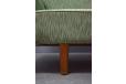 Oak legged 3 seat sofa in green Marroquin fabric upholstery. Made by AP Stolen.