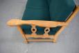 Small 2 seater sofa in solid oak with green cushions - view 9