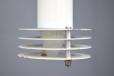 Midcentury Danish design pendant light in white with black cord