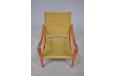 1933 Design SAFARI chair in green canvas and ash with leather sling armrests