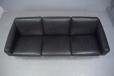 Vintage black leather sofa designed 1956 by Illum Wikkeslo
