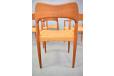 Arne Hovmand Olsen design vintage teak dining chairs with woven papercord seats 