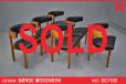 Set of 6 Borge Mogensen design armchair in black leather | Model BM3245 - view 1