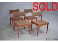 Vintage teak set of 4 dining chairs | Uldum Mobelfabrik