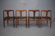 Uldum Mobelfabrik rosewood dining chairs by Johannes Andersen