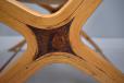 Woven ratten seat on Danish X chair in laminated beech.