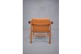 Stunning FIRE PLACE chair in tan leather and cherry. Edvard Kindt Larsen design - view 6