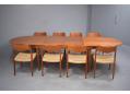 Arne Hovmand-Olsen design very large teak dining table with 2 fold-away leaves. 