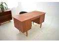 Midcentury teak desk with deep storage drawers & cupboard.