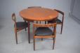 Vintage teak dining table designed 1952 by Hans Olsen with 6 matching chairs