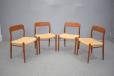 set of 4 refurbished teak dining chairs model 75 from J L Mollers mobelfabrik