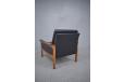 Vintage rosewood armchair with black leather upholstery - view 4