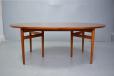 Midcentury Arne Vodder design teak oval top dining table for sale