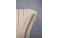 Vintage box frame 2 seater sofa in cream wool upholstery with original reversable sprung cushions