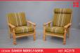 Brutalist design oak frame armchair by Danish Mobelfabrik - view 1