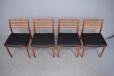 Set of 4 vintage teak dining chairs with leather upholstery | Erling Torvitz design - view 5