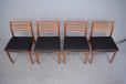 Set of 4 vintage teak dining chairs with leather upholstery | Erling Torvitz design - view 5