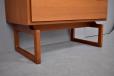 Arne Hovmand Olsen design teak writing desk with cabinet base produced 1960s by Mogens Kold
